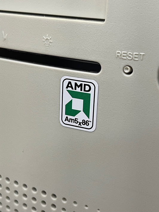 AMD Am5x86 Case Badge Sticker - White