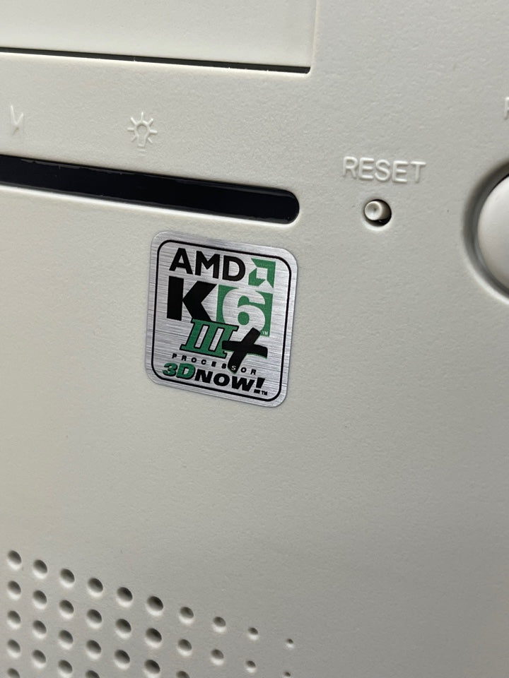AMD K6-3+ III Plus "3D Now!" Case Badge Sticker - Metallic SQ