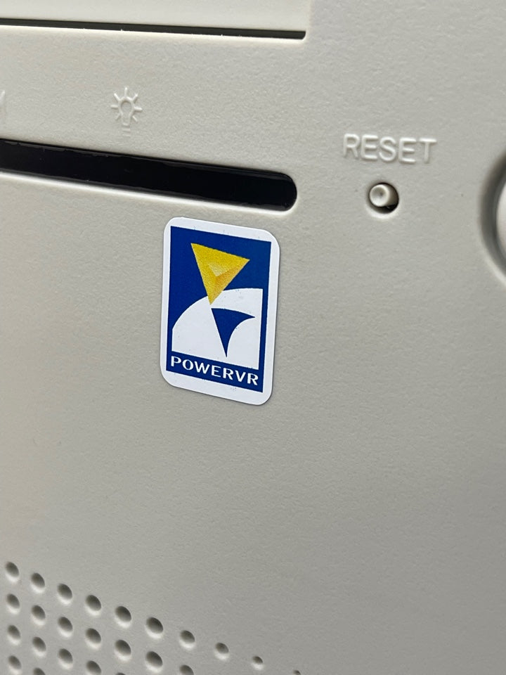 PowerVR Video Graphics Case Badge Sticker - White