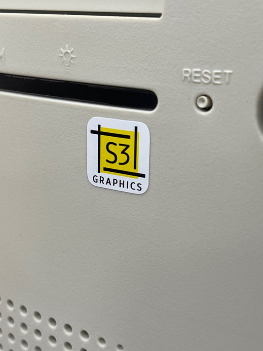S3 Graphics Case Badge Sticker - White