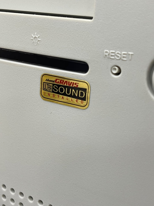 Gravis UltraSound "Installed" Audio Case Badge Sticker - Gold