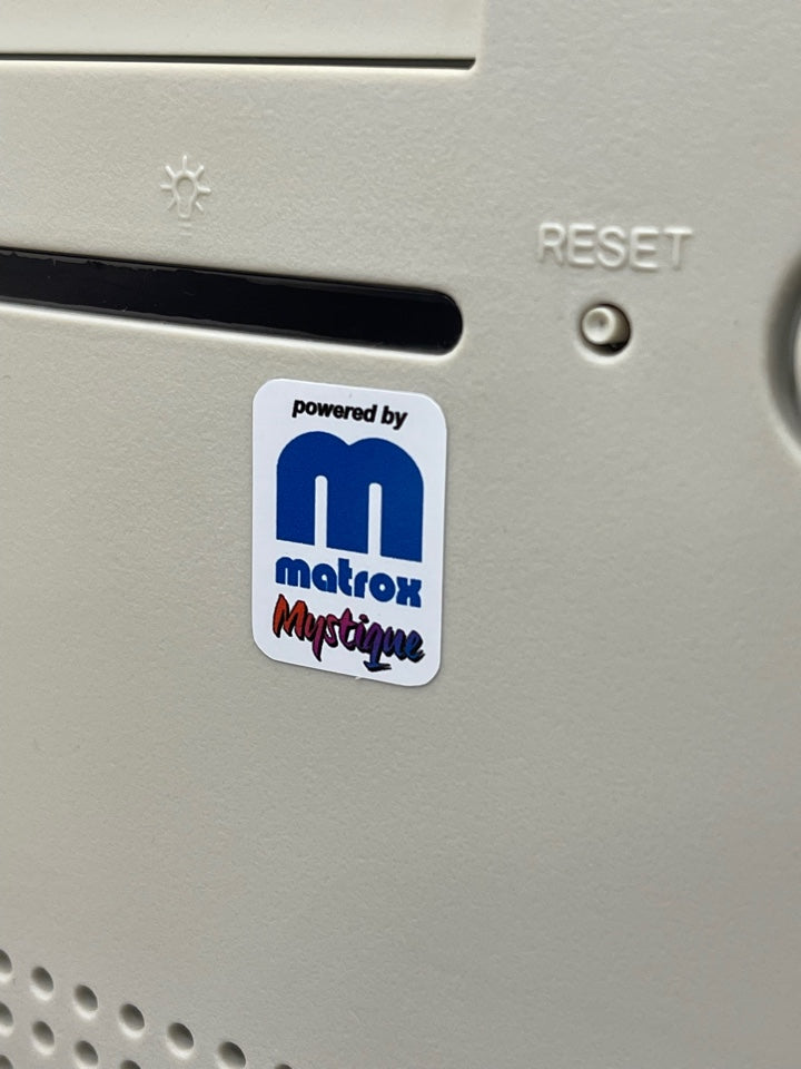 Matrox Mystique Case Badge Sticker - White