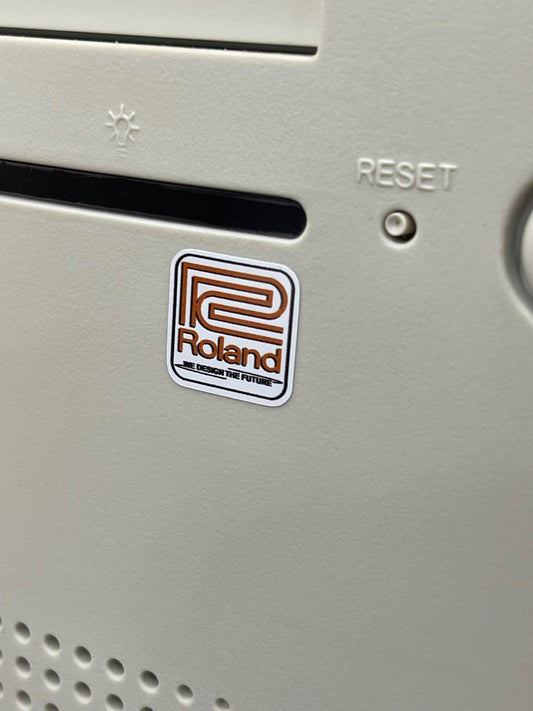 Roland Audio Case Badge Sticker - White