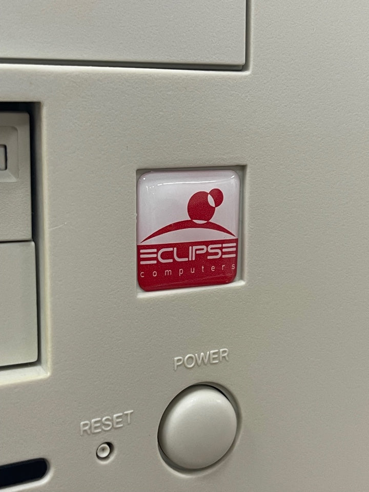 Custom PC Shop > Eclipse < Case Badge Sticker - Dome, Red/Wht