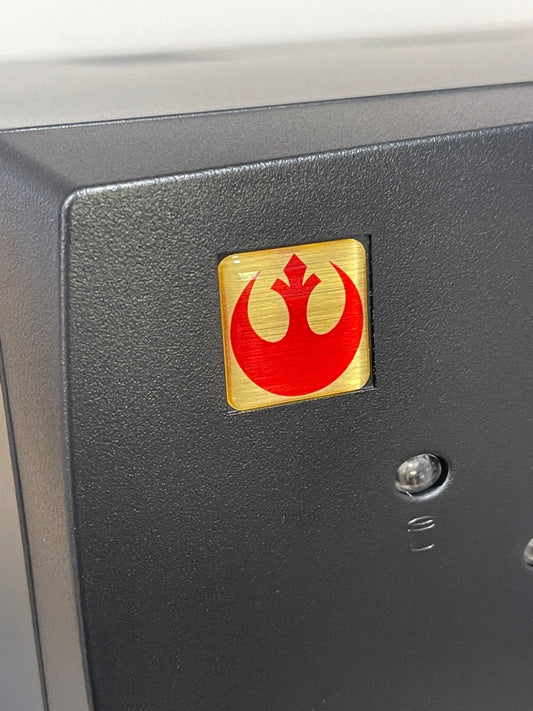 > Rebel Insignia < Star Wars Case Badge Sticker - Dome Gold