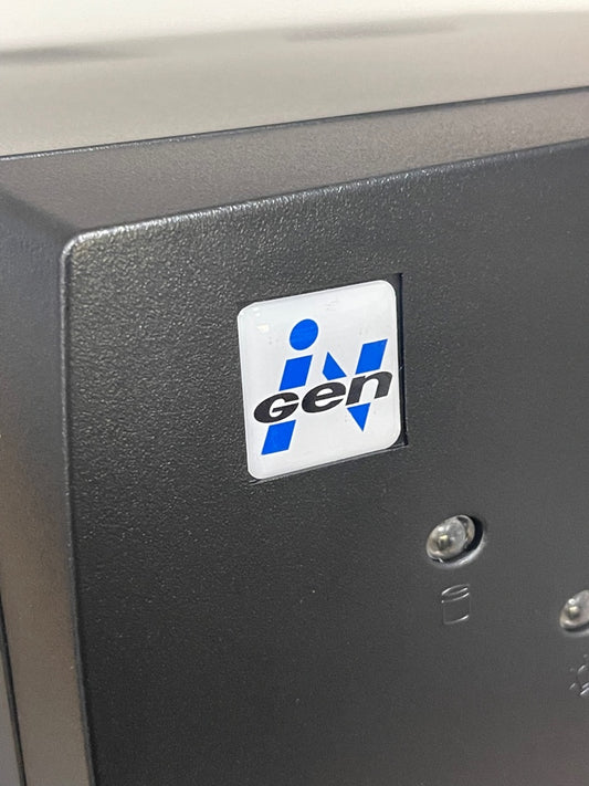 > Ingen < Jurassic Park Case Badge Sticker - Dome White