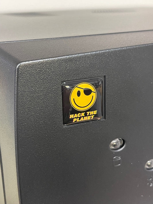 > Hack the Planet < Hackers Case Badge Sticker - Dome