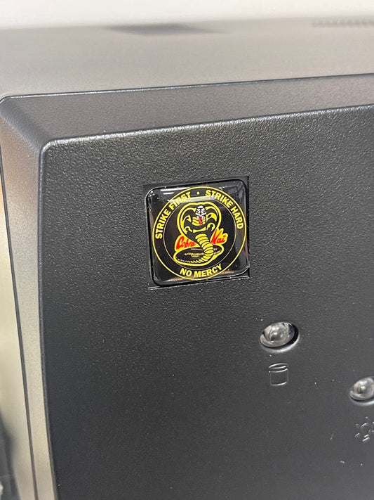 > Cobra Kai < "No Mercy" Karate Kid Case Badge Sticker - Dome