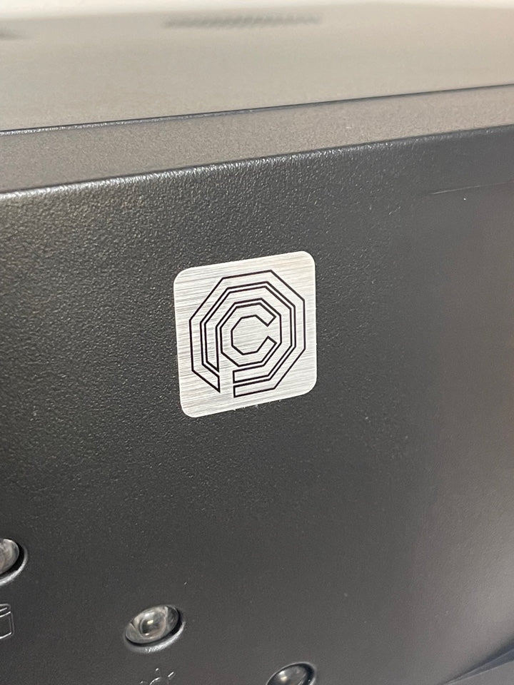 > OCP < V1 Robocop Case Badge Sticker - Flat Met