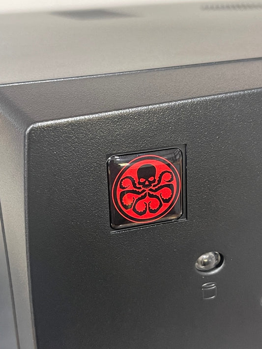 > Marvel HYDRA < Avengers Captain America Case Badge Sticker - Dome Blk/Red