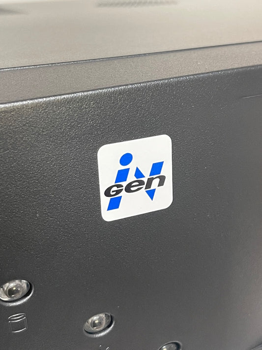 > Ingen < Jurassic Park Case Badge Sticker - Flat White