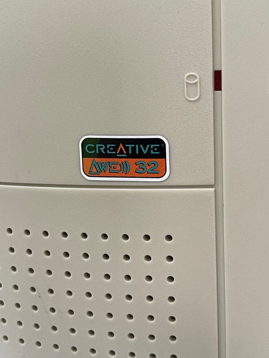 Sound Blaster AWE 32 Logo Case Badge Sticker - White