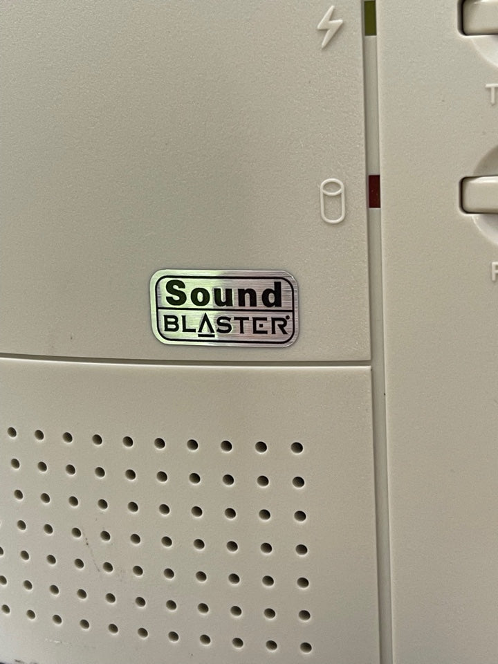 Sound Blaster Logo Case Badge Sticker - Silver Met