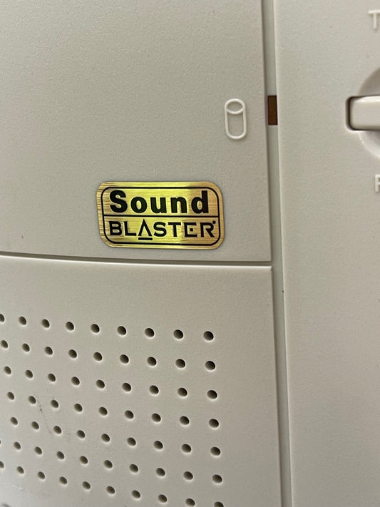 Sound Blaster Logo Case Badge Sticker - Gold Met