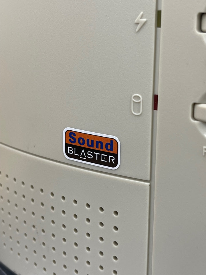 Sound Blaster Logo Case Badge Sticker - White