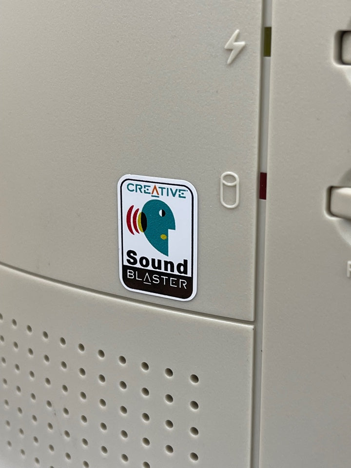 Sound Blaster Guy Logo Case Badge Sticker - White