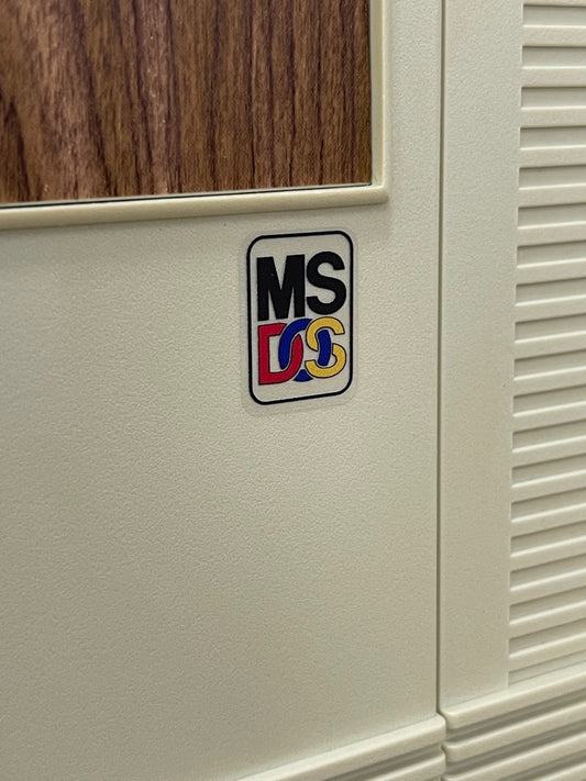 MS-DOS MSDOS Color Logo Case Badge Sticker - Clear