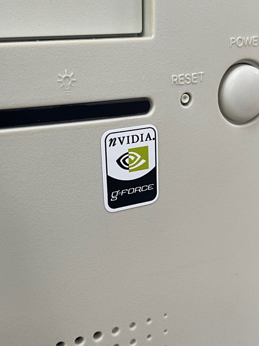 Nvidia Geforce General Video Graphics Case Badge Sticker - White
