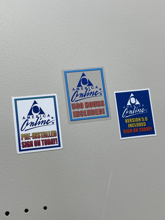 AOL America Online Advertisement Sticker Assortment (3)