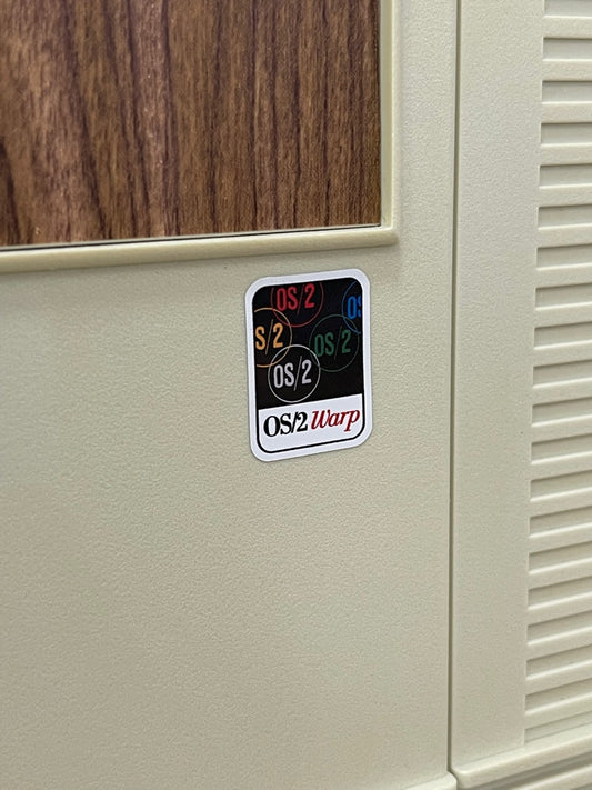 IBM OS2 Warp Color Logo Case Badge Sticker - White