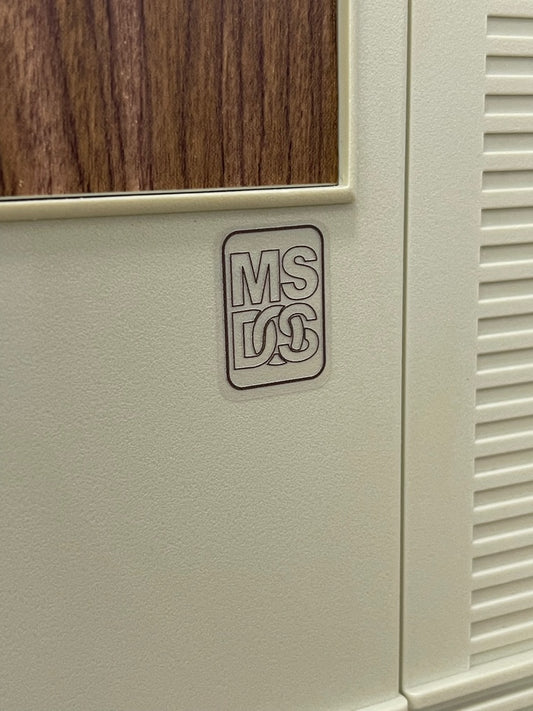 MS-DOS Monochrome Logo Case Badge Sticker - Clear
