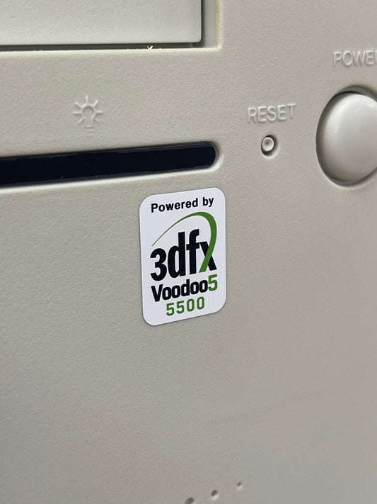 3Dfx Voodoo5 5500 Case Badge Sticker - White