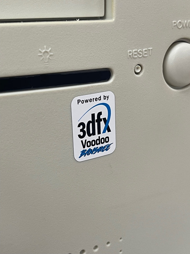 3Dfx Voodoo Banshee Case Badge Sticker - White