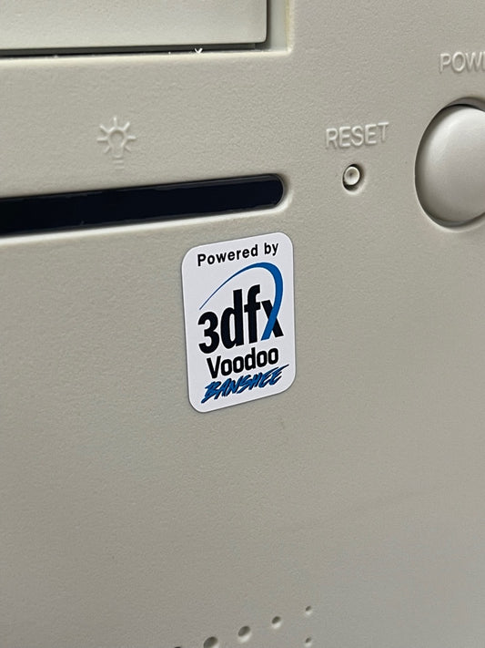3Dfx Voodoo Banshee Case Badge Sticker - White