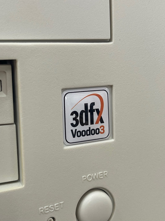 3Dfx Voodoo3 Case Badge Sticker - DOME WHT