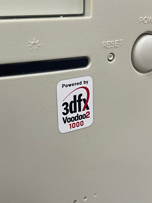 3Dfx Voodoo2 1000 Case Badge Sticker - White