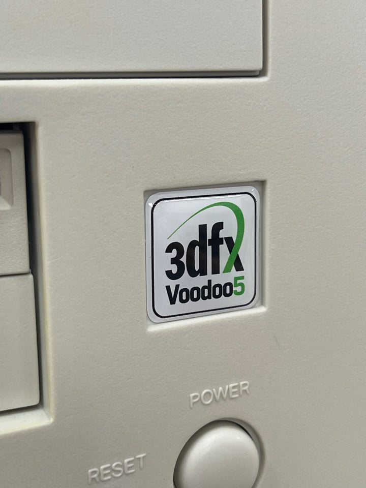 3Dfx Voodoo5 Case Badge Sticker - DOME WHT