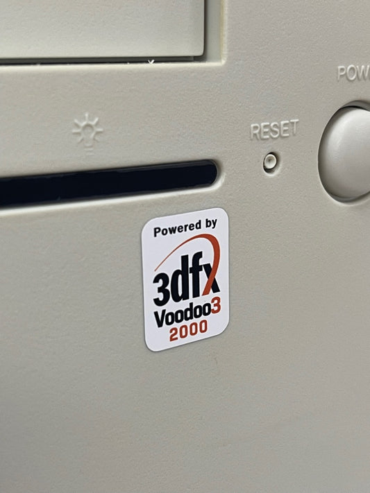3Dfx Voodoo3 2000 Case Badge Sticker - White