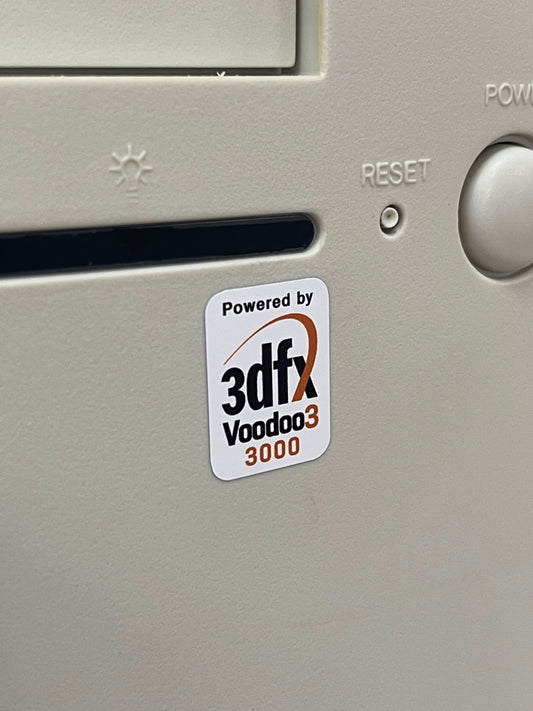 3Dfx Voodoo3 3000 Case Badge Sticker - White