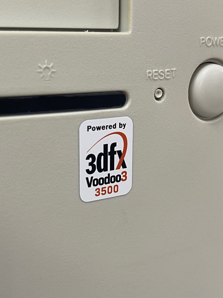 3Dfx Voodoo3 3500 Case Badge Sticker - White