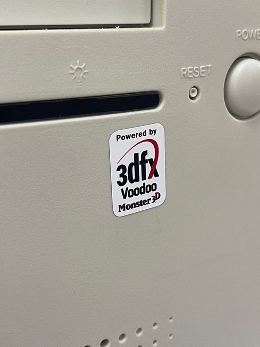 3Dfx Voodoo Monster 3D Case Badge Sticker - White