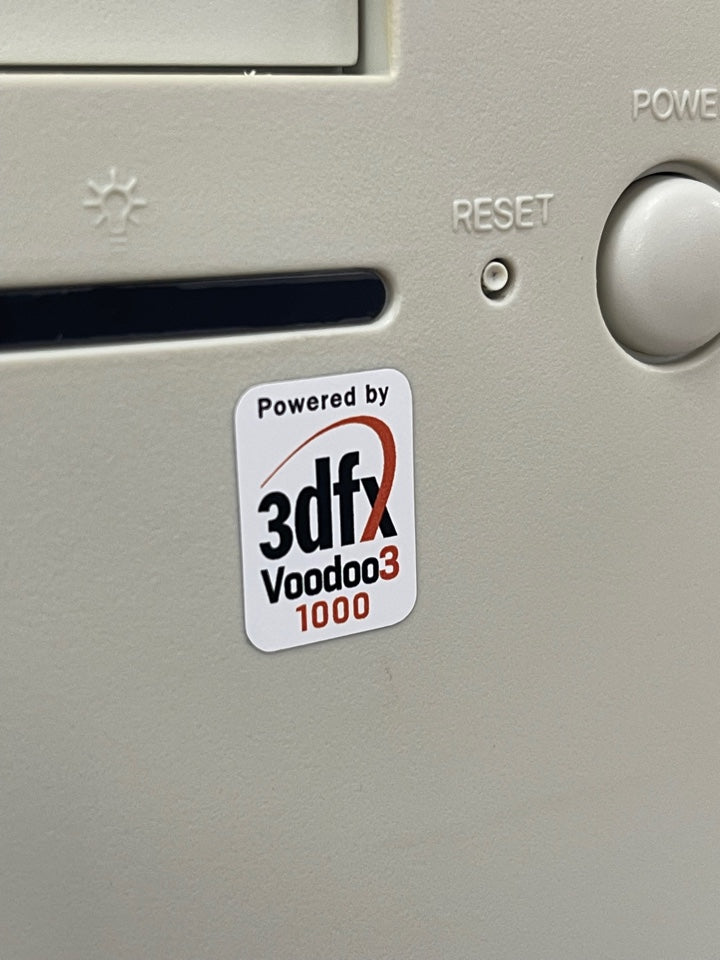 3Dfx Voodoo3 1000 Case Badge Sticker - White