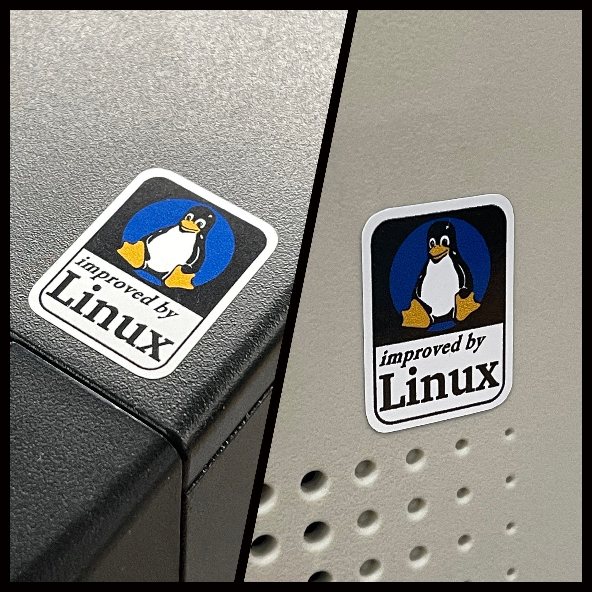 Linux Improved Color Penguin Logo Case Badge Sticker - White – Geekenspiel