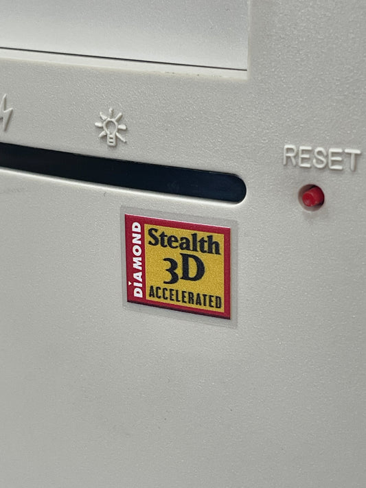 Diamond Stealth 3D Accelerated Video Graphics Case Badge Sticker - Clear