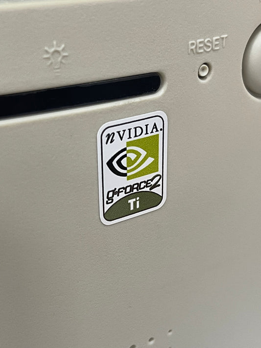 Nvidia Geforce2 Ti Video Graphics Case Badge Sticker - White