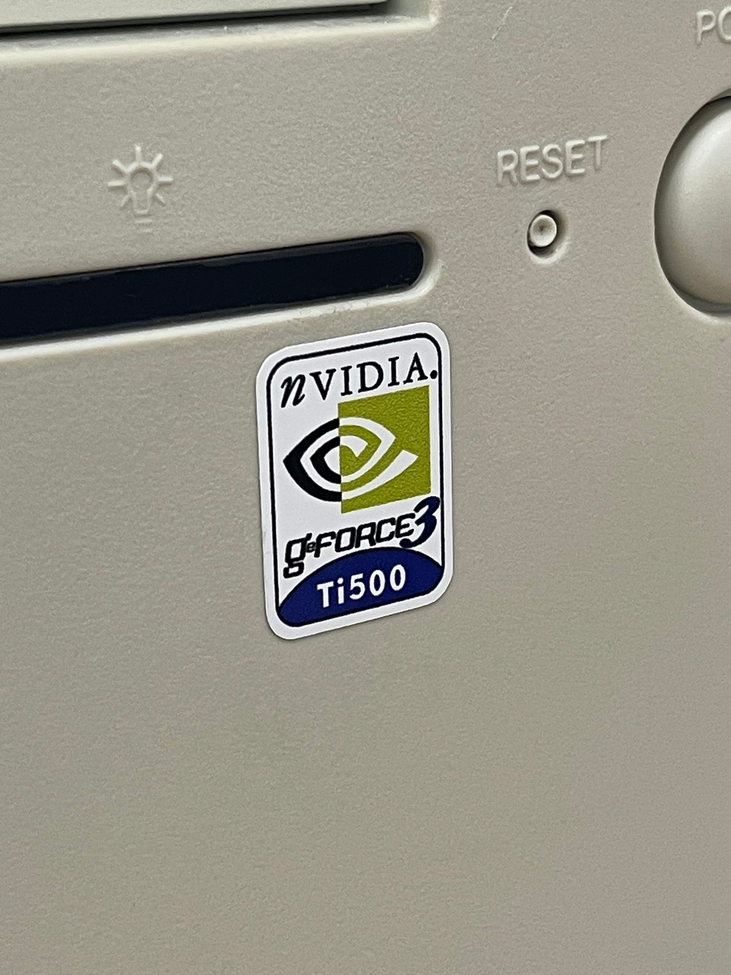 Nvidia Geforce3 Ti500 Video Graphics Case Badge Sticker - White