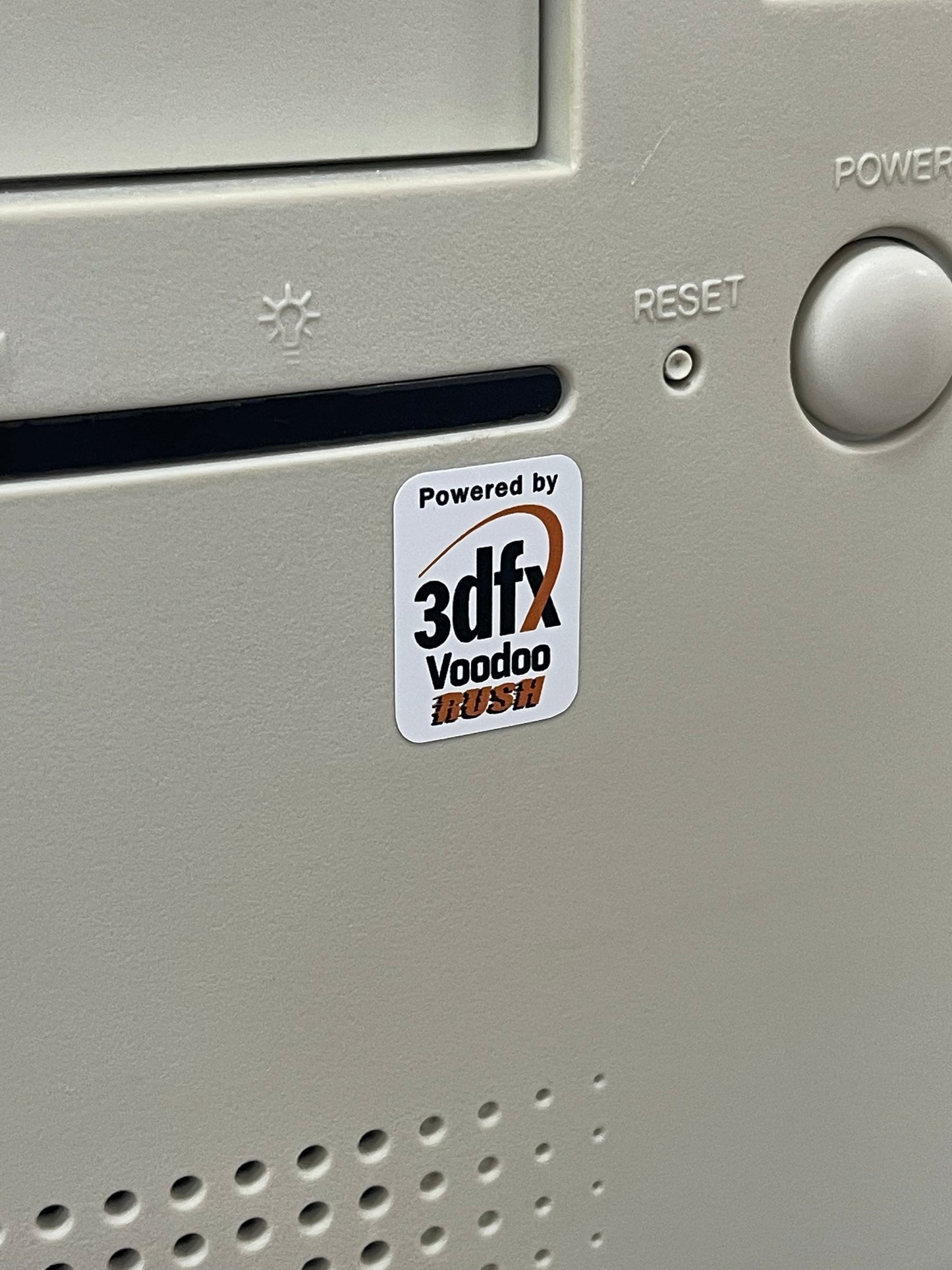 3Dfx Voodoo Rush Case Badge Sticker - White