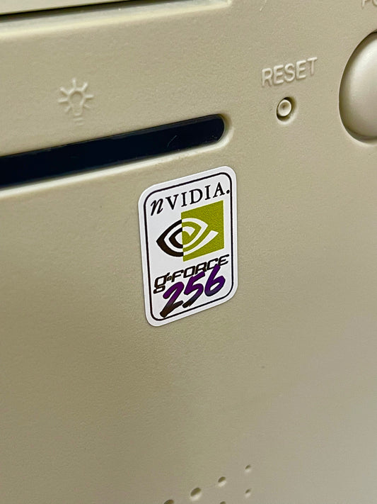 Nvidia Geforce 256 Video Graphics Case Badge Sticker - White