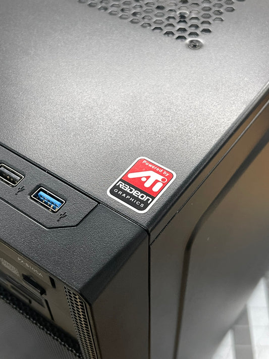ATI Radeon Graphics, Powered By Case Badge Sticker - White