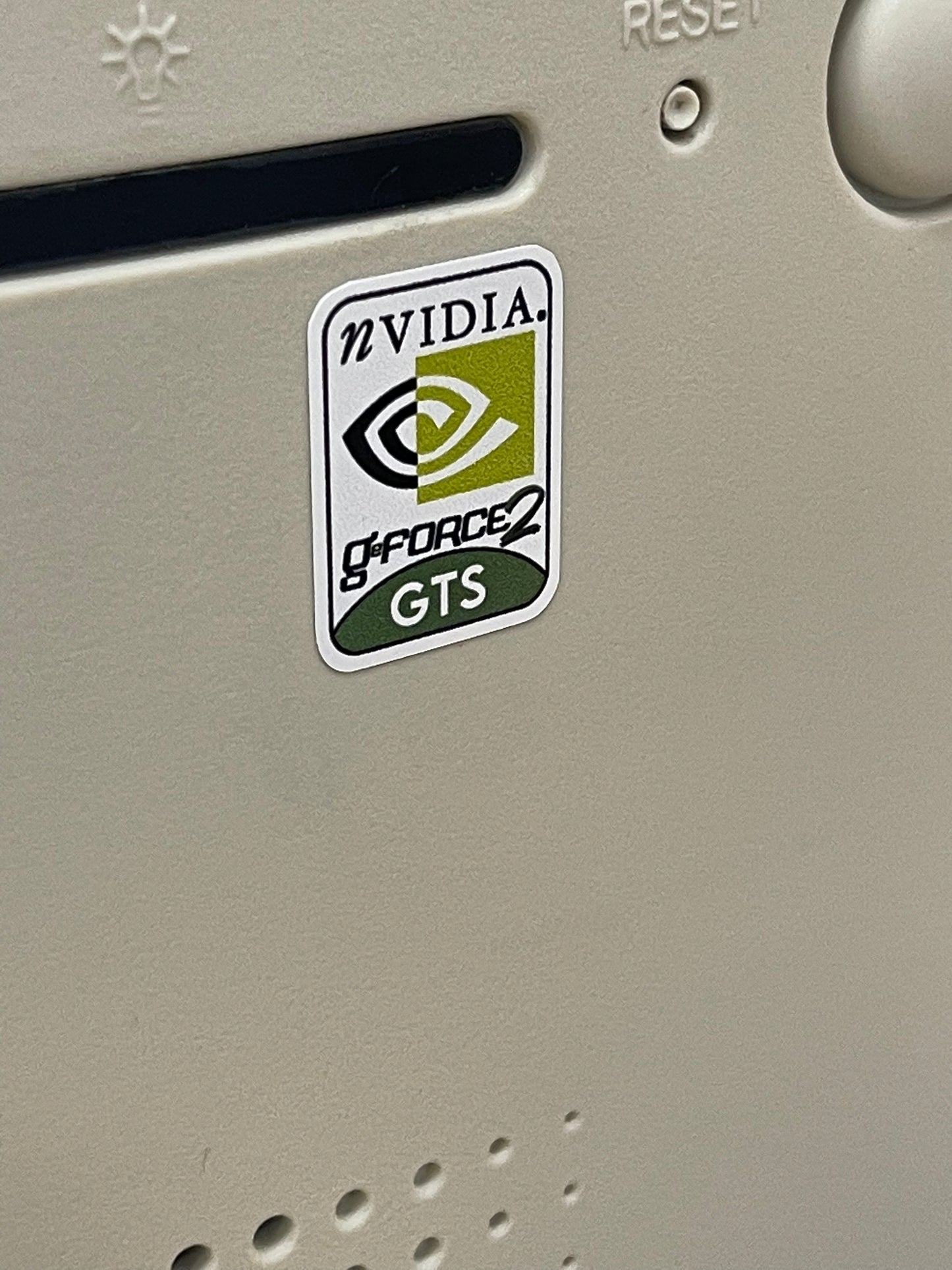 Nvidia Geforce2 GTS Video Graphics Case Badge Sticker - White