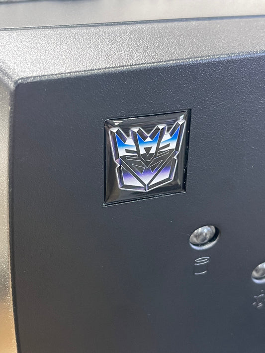 > Transformers < Decepticon Logo Case Badge Sticker - Dome Black