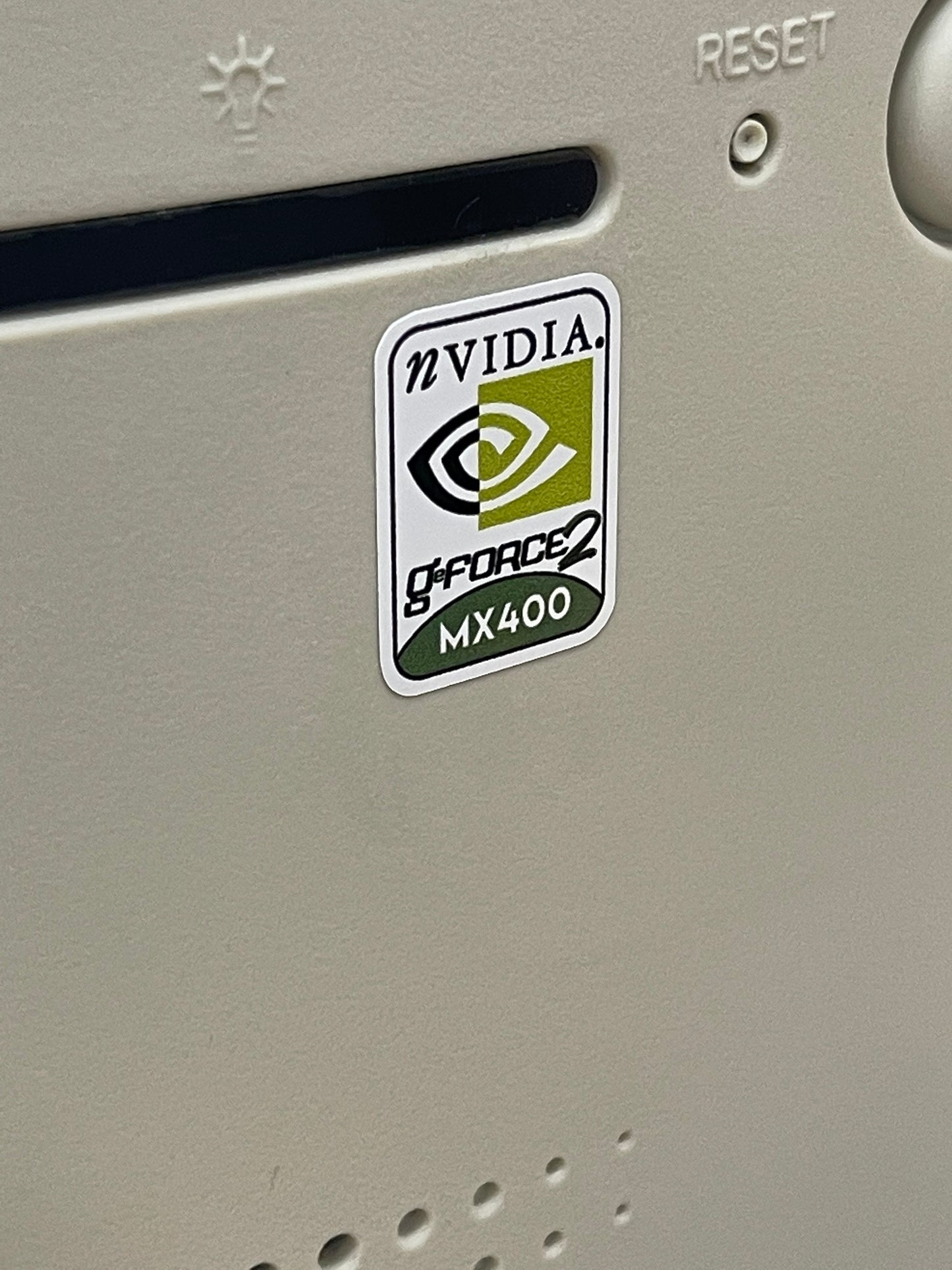 Nvidia Geforce2 MX400 Video Graphics Case Badge Sticker - White
