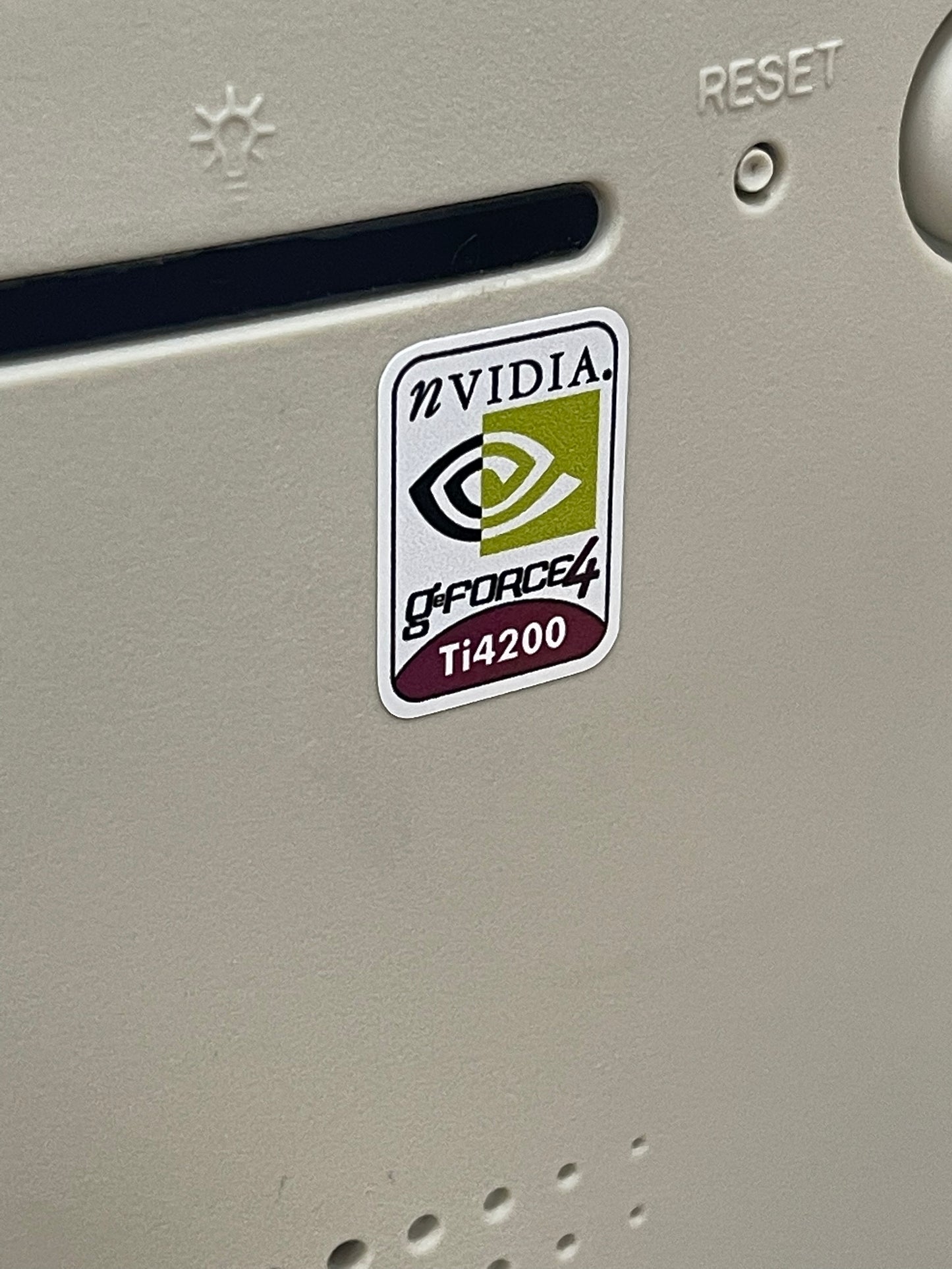 Nvidia Geforce4 Ti4200 Video Graphics Case Badge Sticker - White