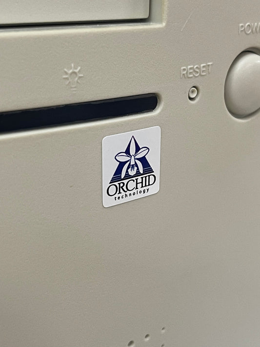 Orchid Technology Logo Video Graphics Case Badge Sticker - White