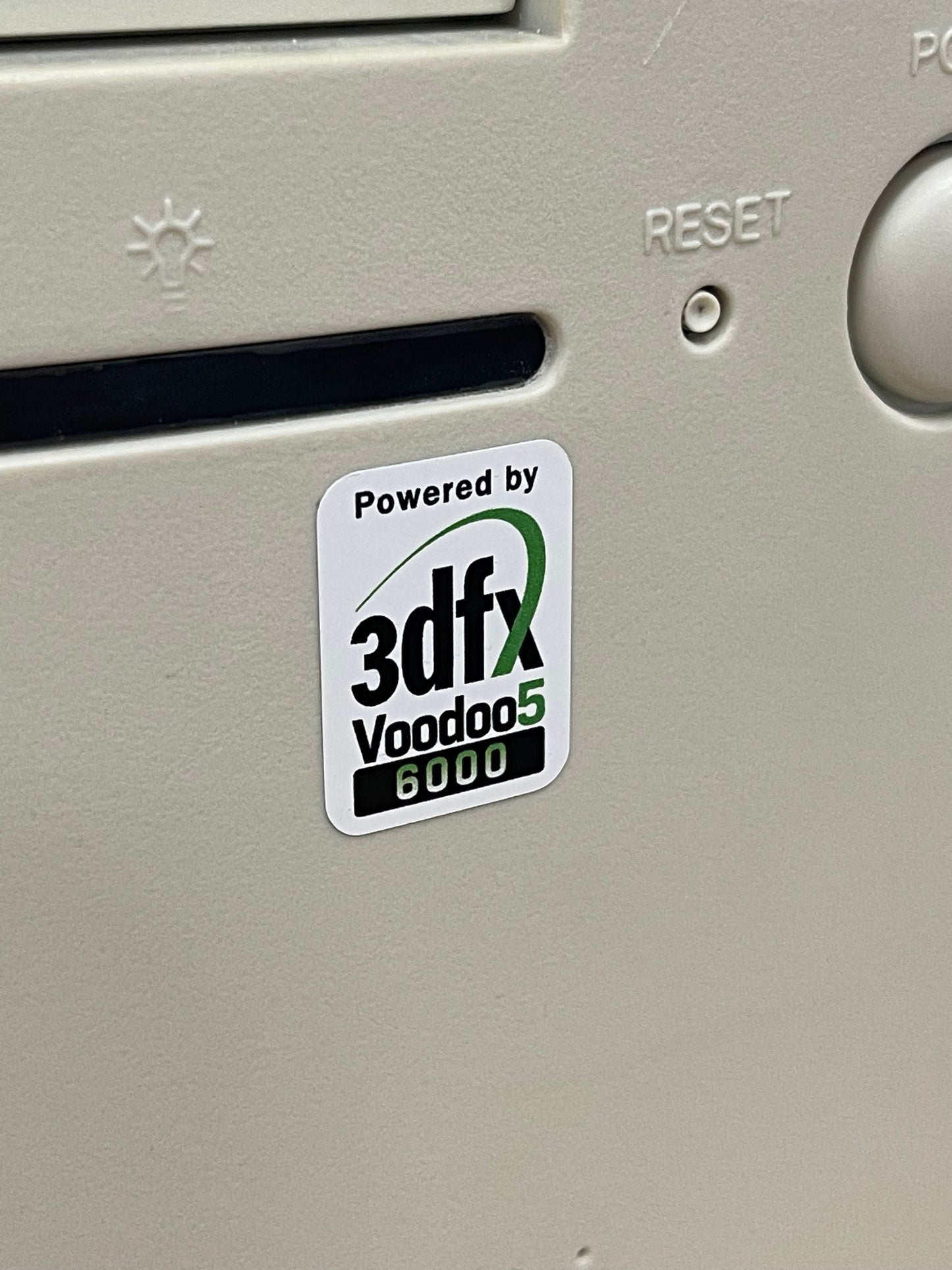 3Dfx Voodoo5 6000 Case Badge Sticker - White