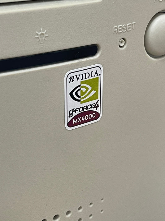 Nvidia Geforce4 MX4000 Video Graphics Case Badge Sticker - White